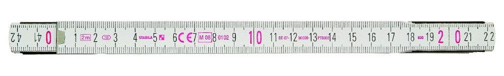 Stabila Duimstok, 1607 cm/inch wit Hout 2m