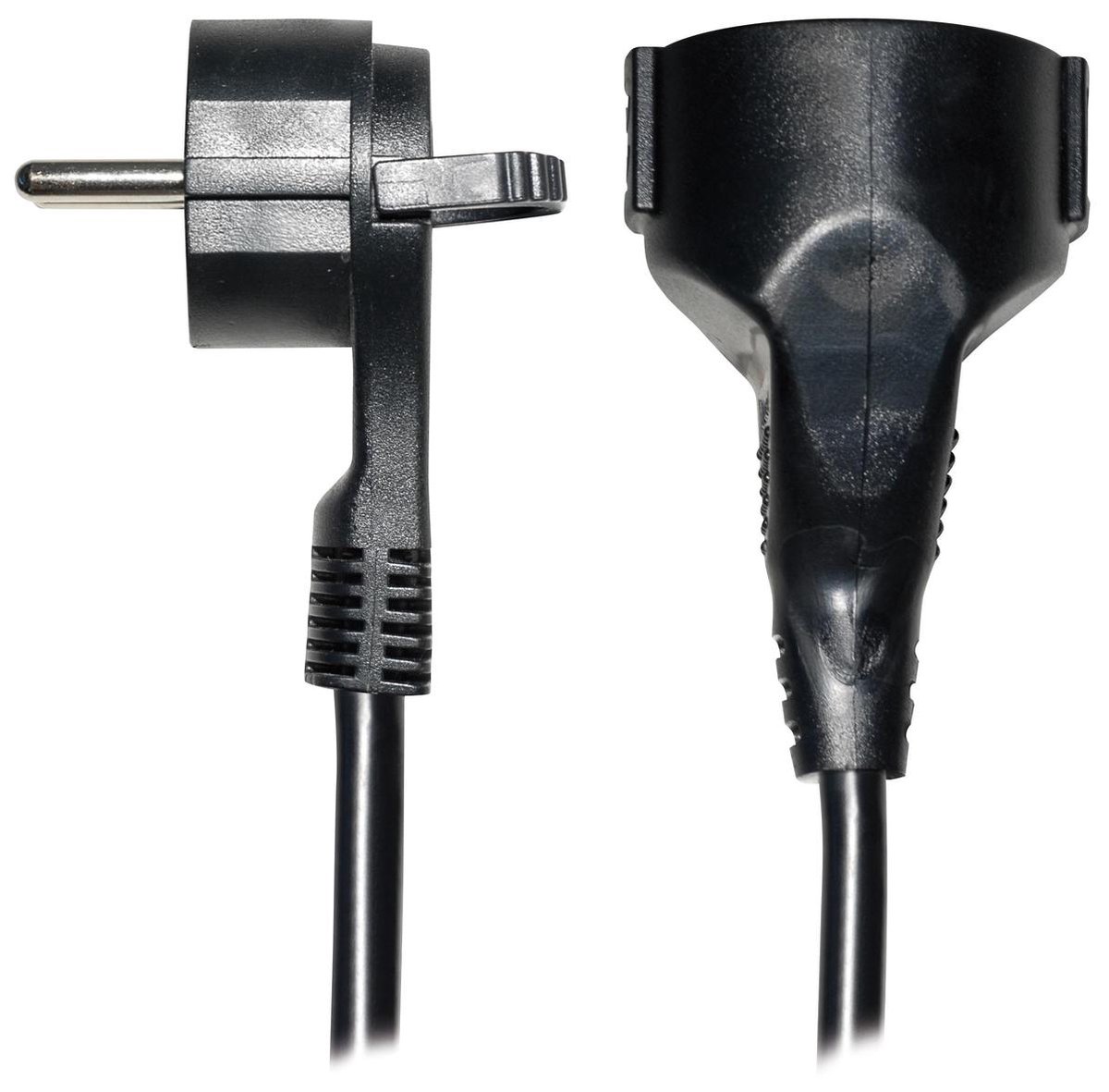 Brennenstuhl Kwaliteits kunststof verlengsnoer met platte stekker 2m H05VV-F3G1,5 zwart