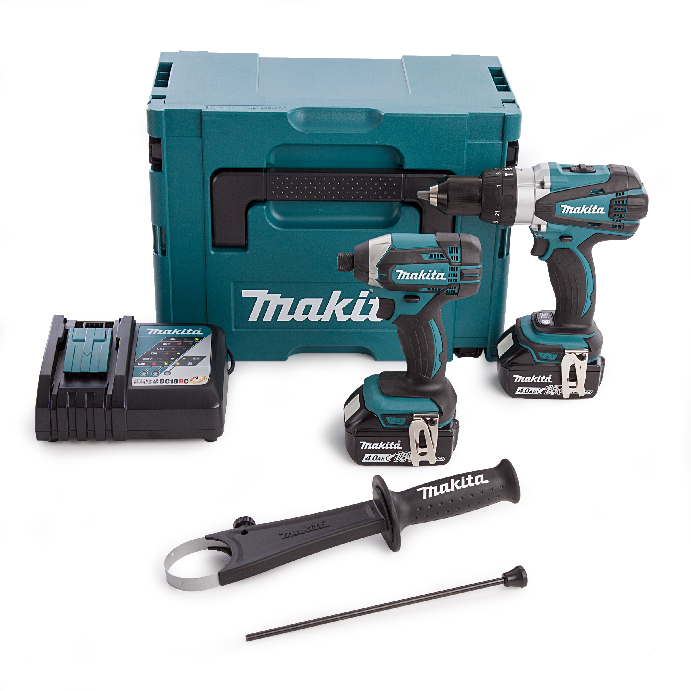 Makita DLX2145MJ Combiset | DHP458 Accu klopboormachine + DTD152 accu slagschroevendraaier | 18v 4.0Ah Li-ion