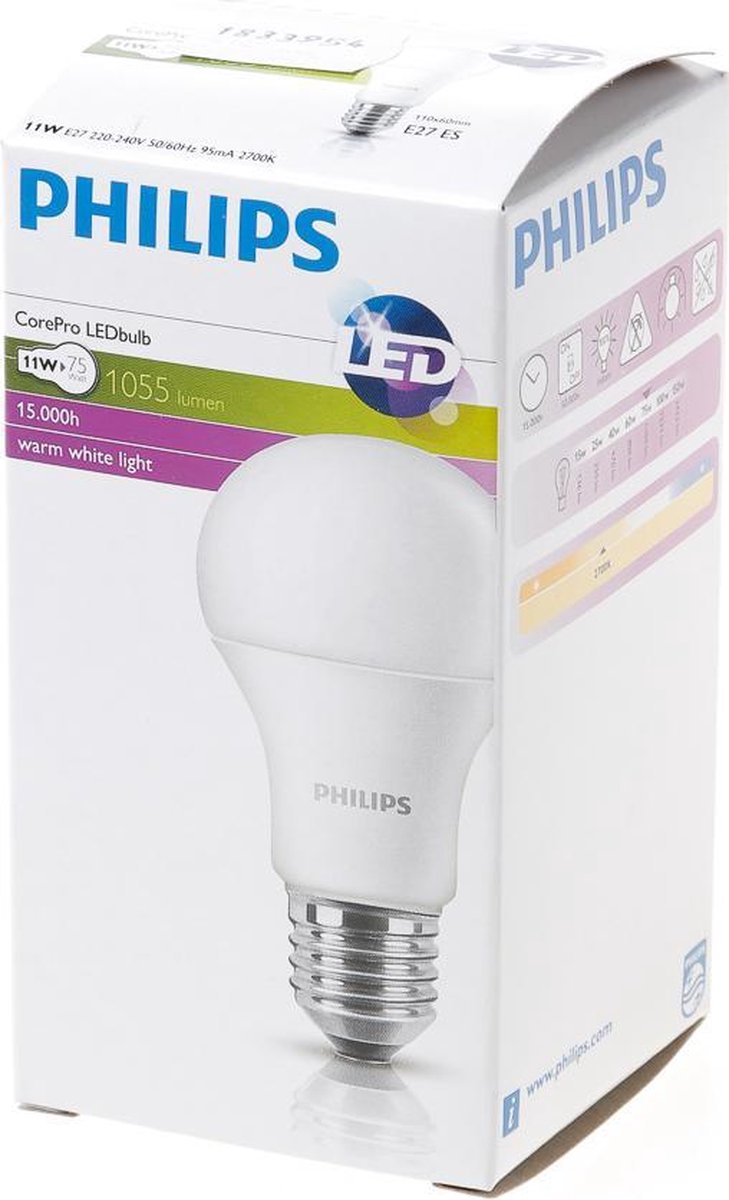 Philips LED A60 11W = 75W E27 2700K