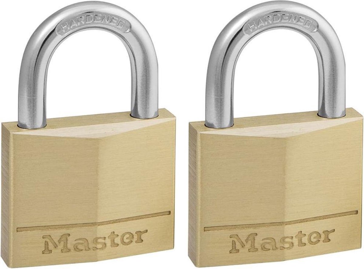 Masterlock 2 x 40mm padlocks ref. 140EURD - keyed alike padlocks - Geel