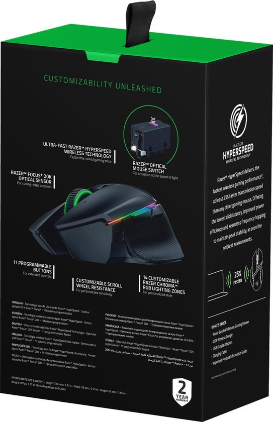 Razer Basilisk Ultimate Gaming Muis - Zwart