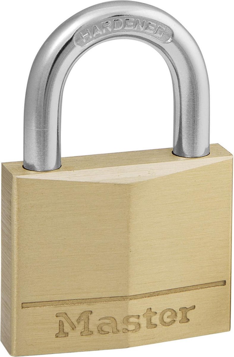 Masterlock 40mm - 22mm hardened steel shackle, 6mm diam. - double locking - 4-pin - Geel