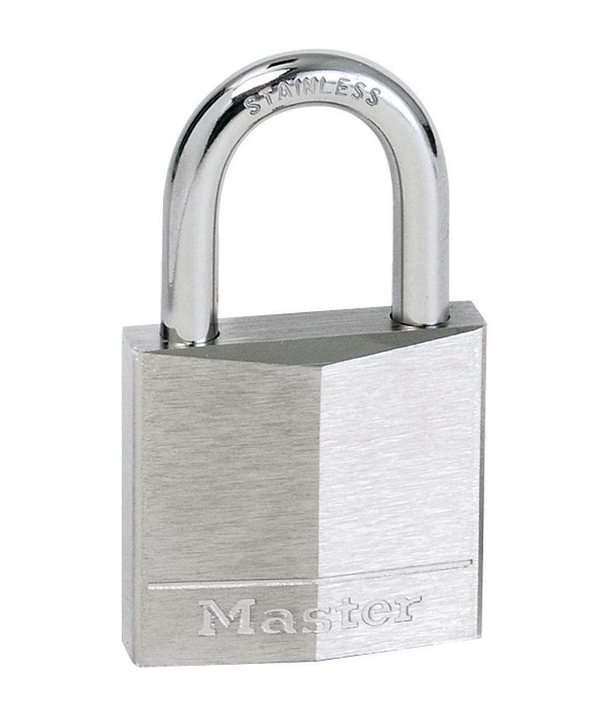 Masterlock 40mm - 23mm stainless steel shackle, 6mm diam. - double-ball bearing w