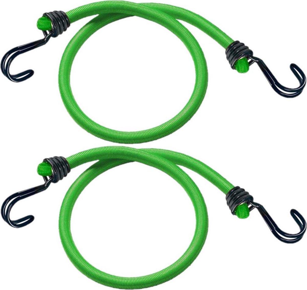Masterlock Set of 2 bungees 80cm - colour : greendouble reverse hook