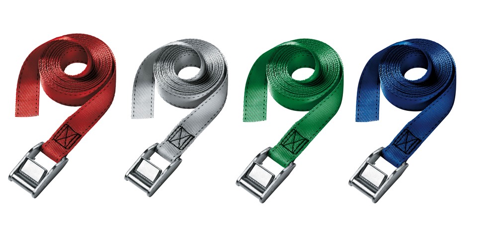 Masterlock Set of 2 lashing straps 2,50m assorted colors : blue + green + red