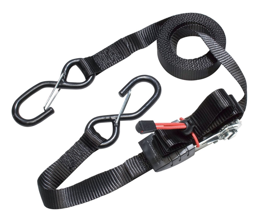 Masterlock Single pack ratchet tie down with S hooks 5m - colour : black