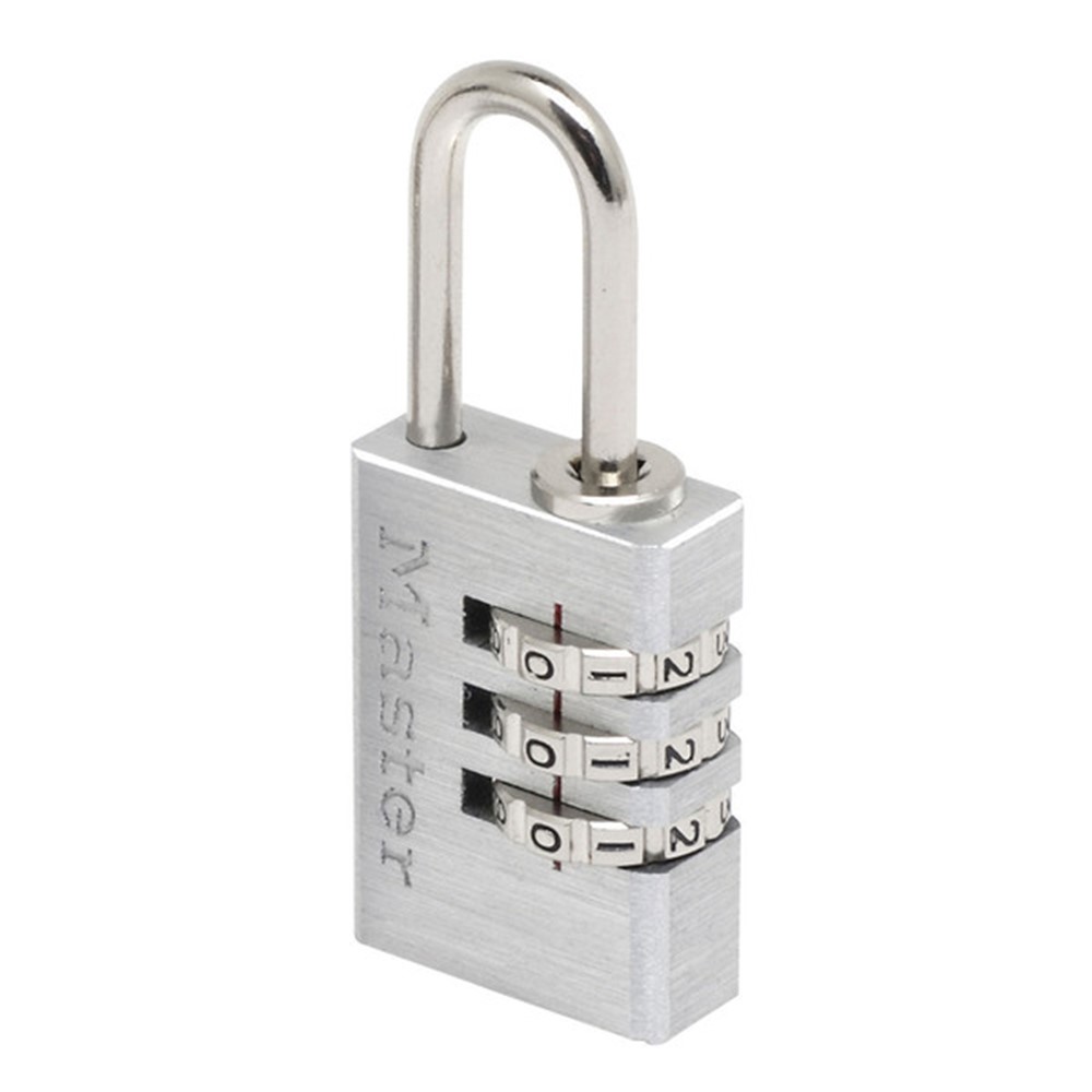 Masterlock 20mm - solid aluminium body with brushed metal finish - 21mm chrome pl