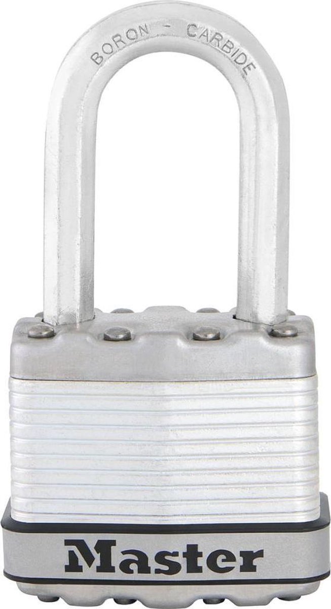 Masterlock 45mm treated steel body for weather resistance - 38mm octagonal boron-