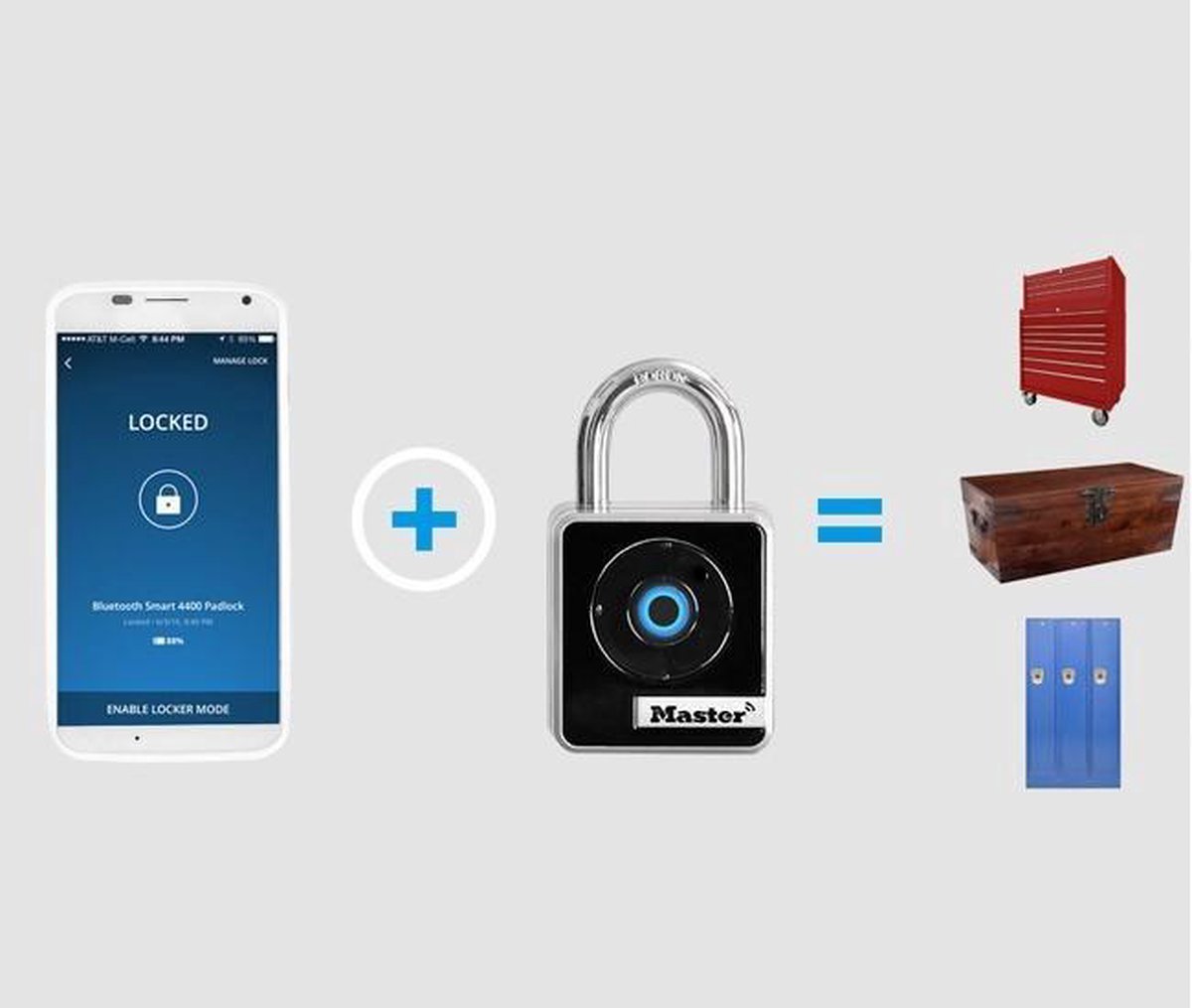 Masterlock Bluetooth bediend hangslot voor binnen gebruik 47MM, Ø 7MM