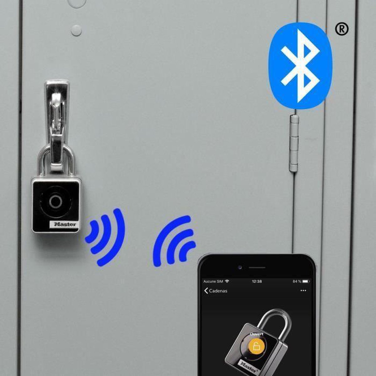 Masterlock Bluetooth bediend hangslot voor binnen gebruik 47MM, Ø 7MM