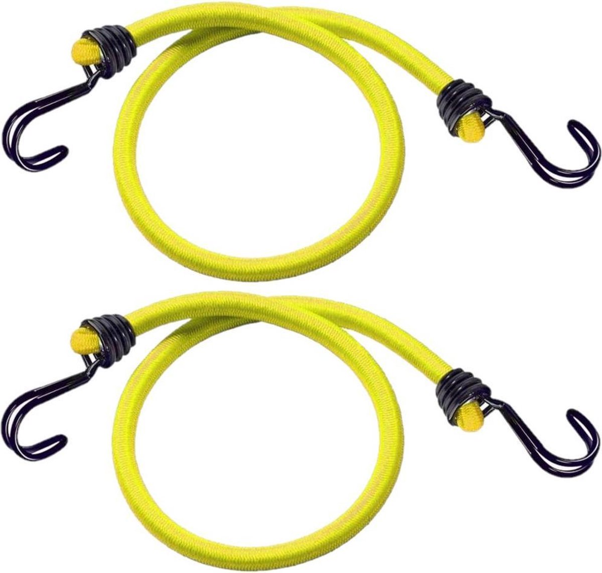 Masterlock Set of 2 bungees 100cm - colour : yellowdouble reverse hook - Geel