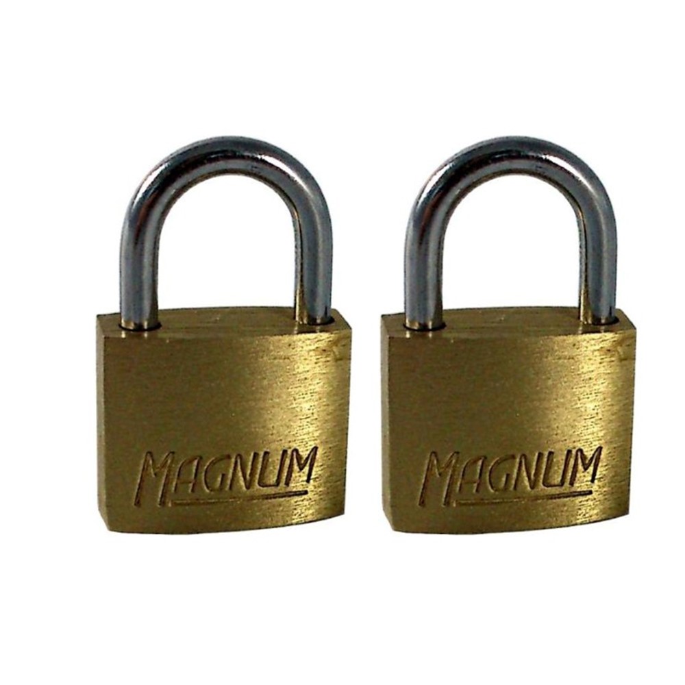 Masterlock 2 x 40mm solid brass padlocks - steel shackle - keyed alike