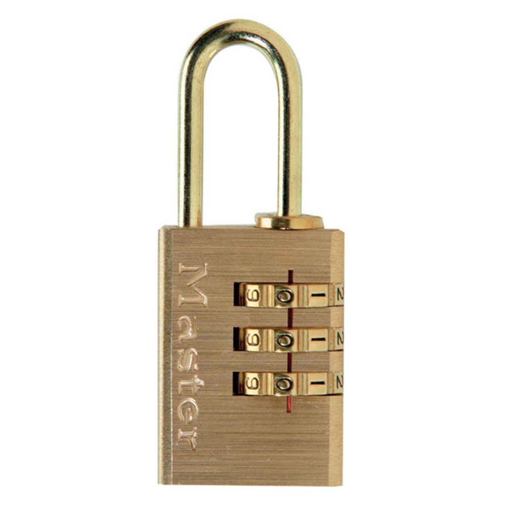 Masterlock 20mm - aluminium body with brass finish - 21mm brass plated steel shac