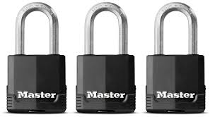 Masterlock 3 x 48mm laminated steel keyed alike padlocks - anti-rust thermoplasti