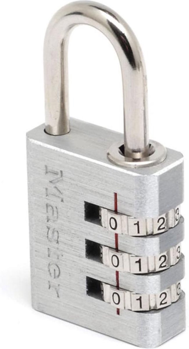 Masterlock 30mm - solid aluminium body with brushed metal finish - 24mm chrome pl