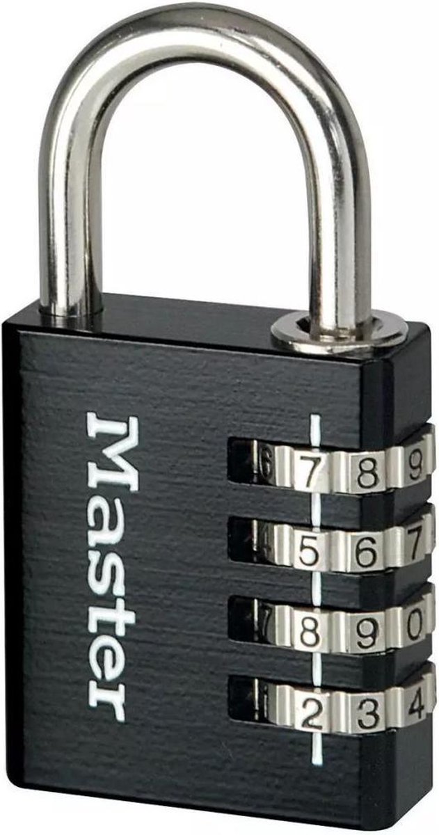 Masterlock 40mm - solid aluminium body - 27mm chrome plated steel shackle, 6mm di - Zwart