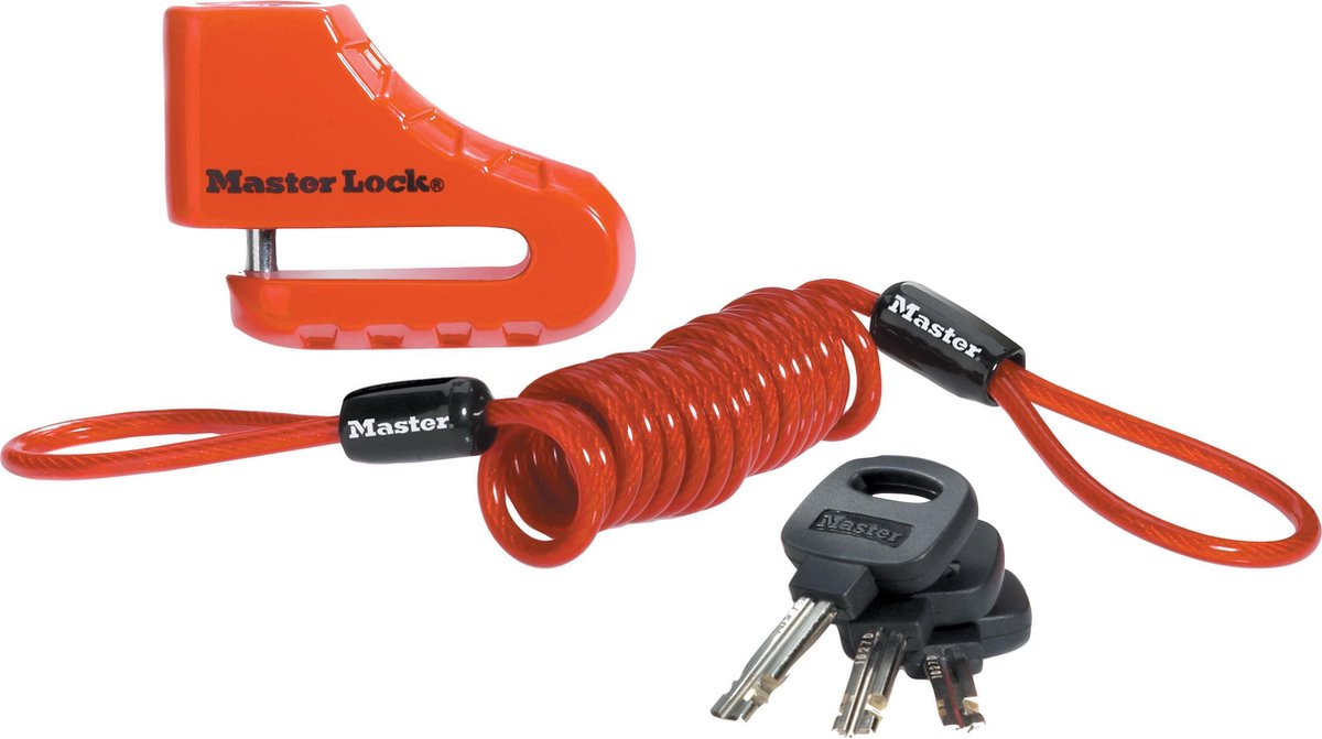 Masterlock Disc brake lock 80mm with shackle Æ 5,5mm w/3 keys and reminder cord i
