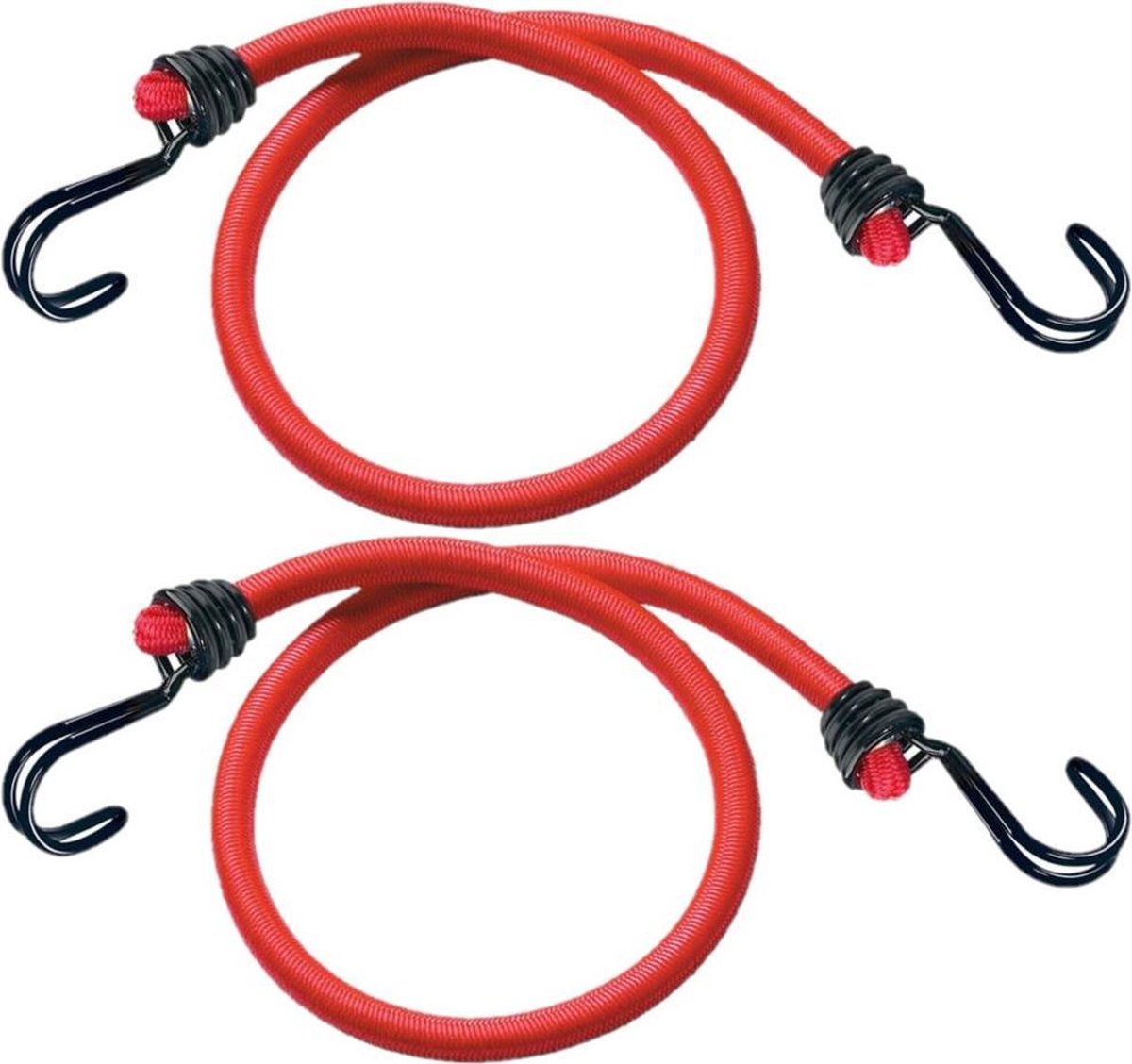 Masterlock Set of 2 bungees 60cm - colour : reddouble reverse hook