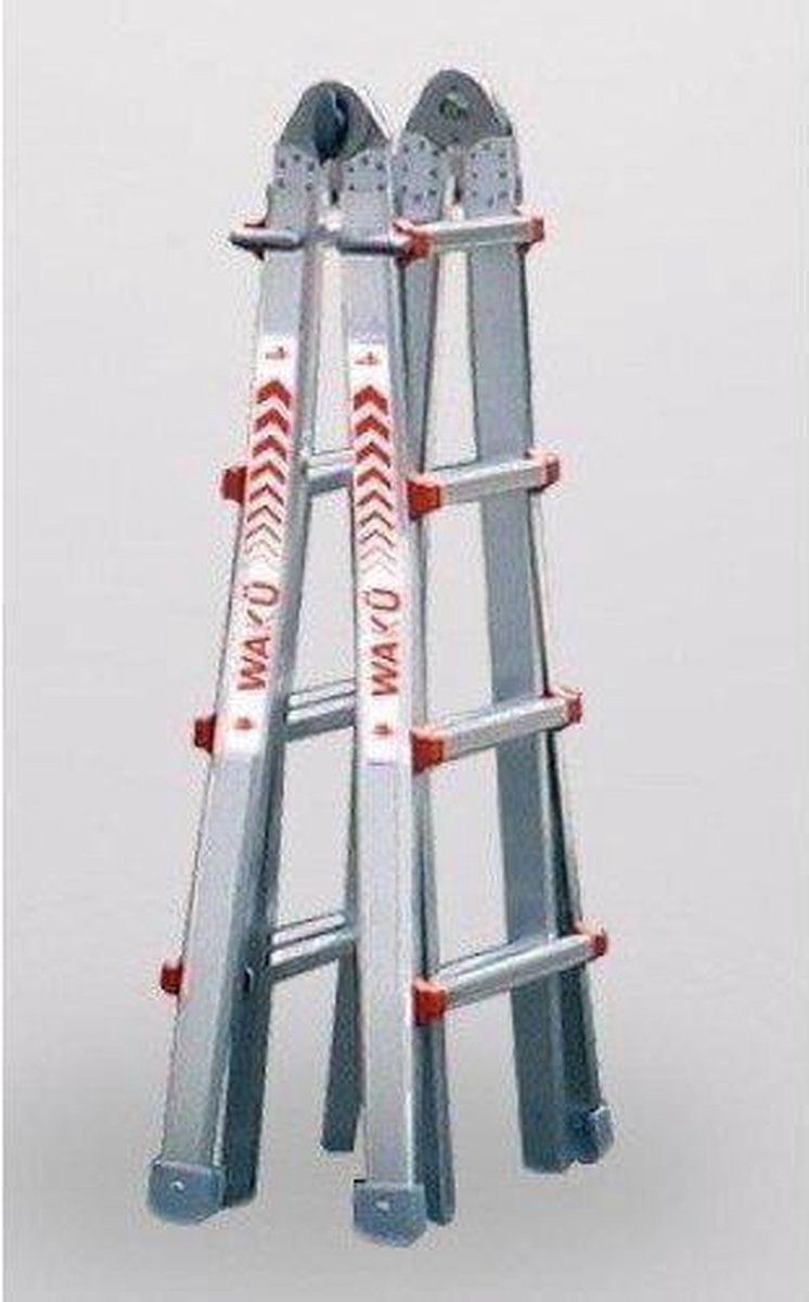 Little jumbo Professionele telescopische vouwladder 4x6 treden Waku