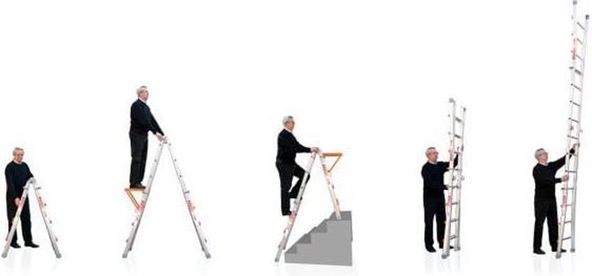Little jumbo Professionele telescopische vouwladder 4x6 treden Waku