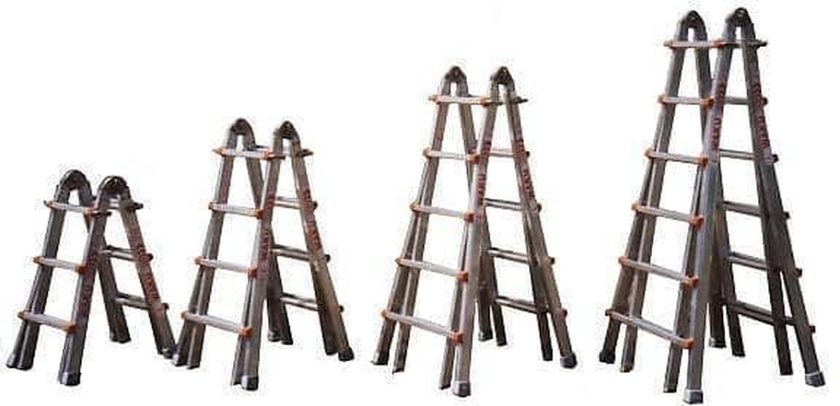 Little jumbo Professionele telescopische vouwladder 4x6 treden Waku