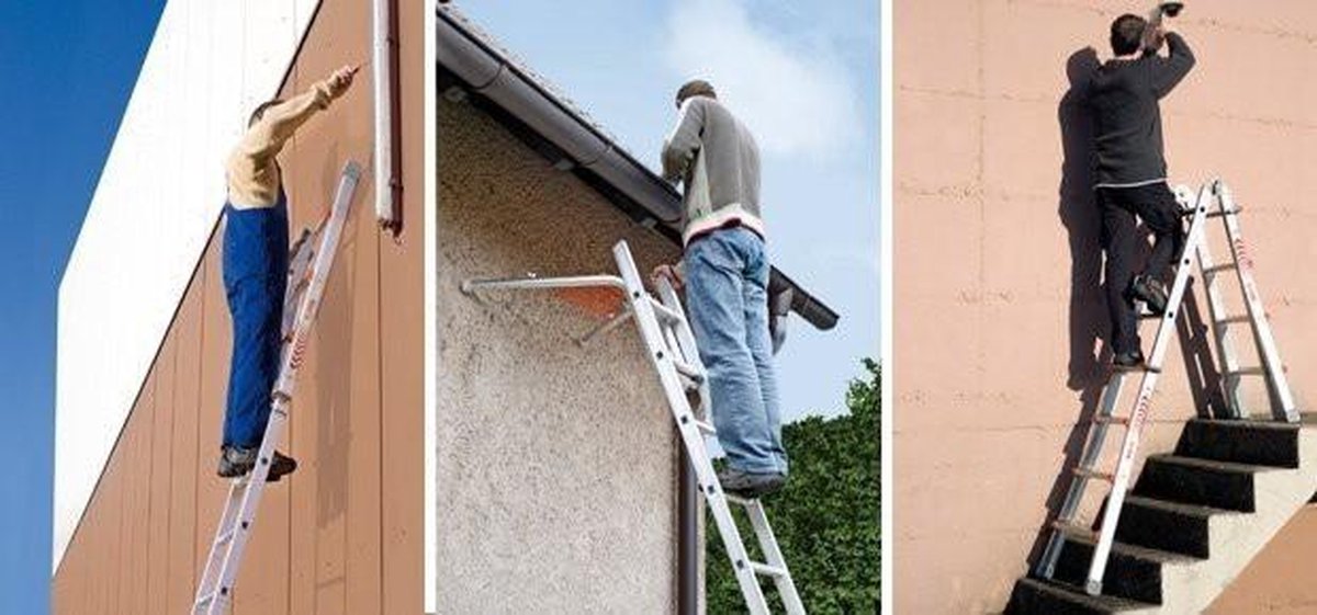 Little jumbo Professionele telescopische vouwladder 4x6 treden Waku