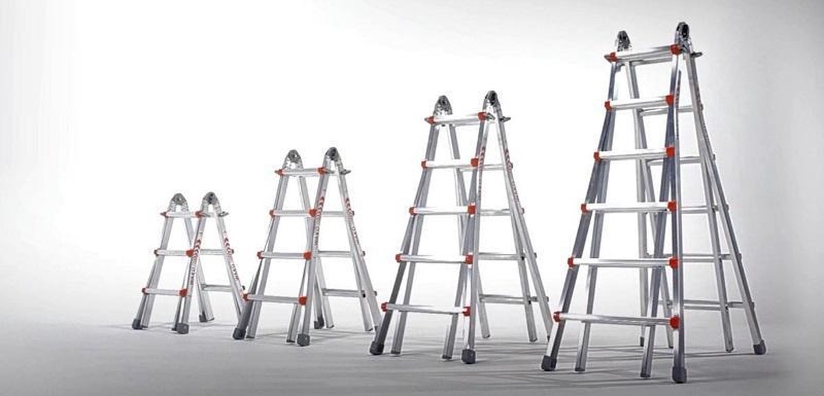 Little jumbo Professionele telescopische vouwladder 4x6 treden Waku