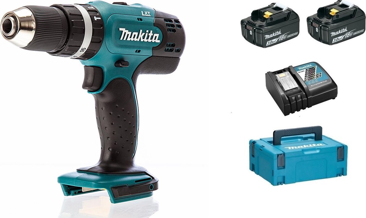 Makita DHP453RFJ 18v 3.0Ah Li-ion klopboormachine | 2 accu&apos;s