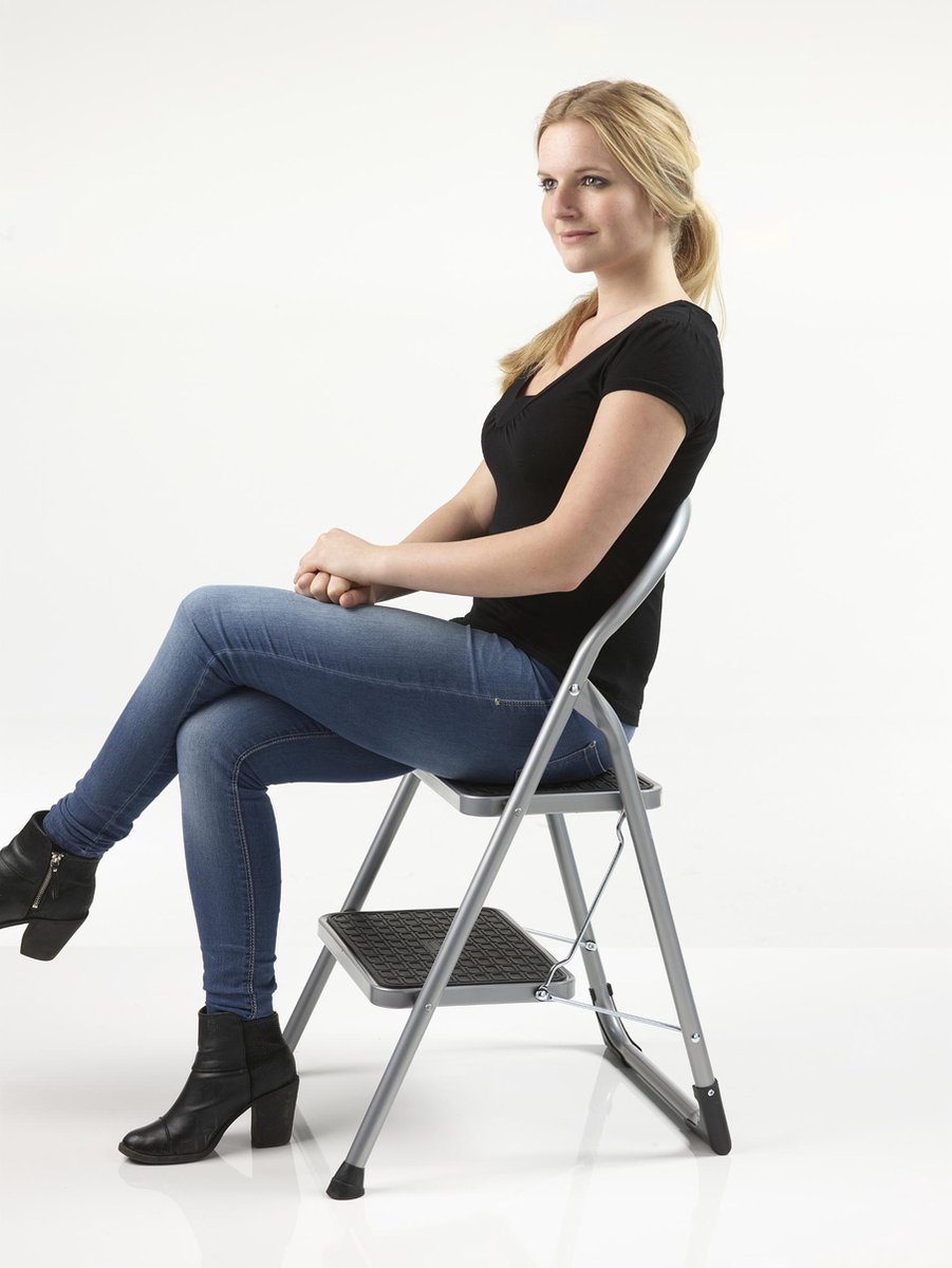 Altrex Cromato huishoudtrap 2-treeds - Silver