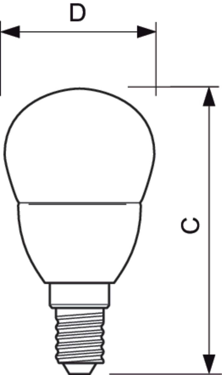 Philips LED kogel 5,5-40W E14 827 P45 helder - Wit
