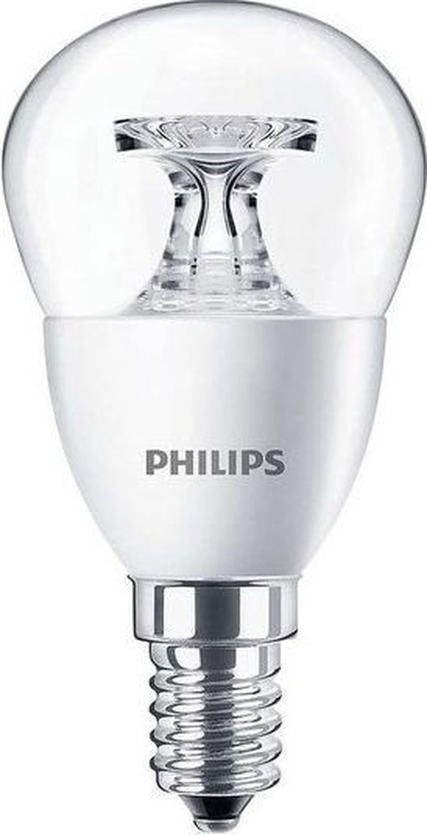 Philips LED kogel 5,5-40W E14 827 P45 helder - Wit