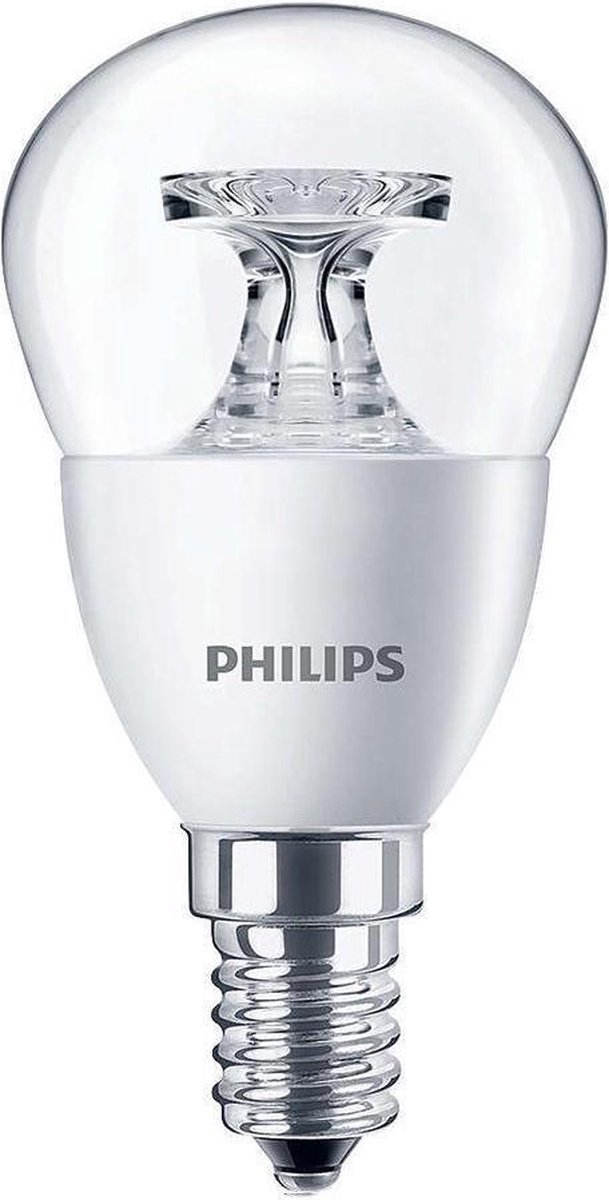 Philips LED kogel 5,5-40W E14 827 P45 helder - Wit