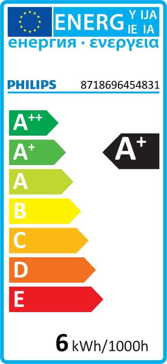Philips LED kogel 5,5-40W E14 827 P45 helder - Wit