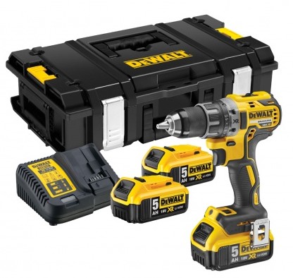 DeWalt DCD791P3K 18V XR BL Schroef/boormachine 5.0Ah | + 3e accu