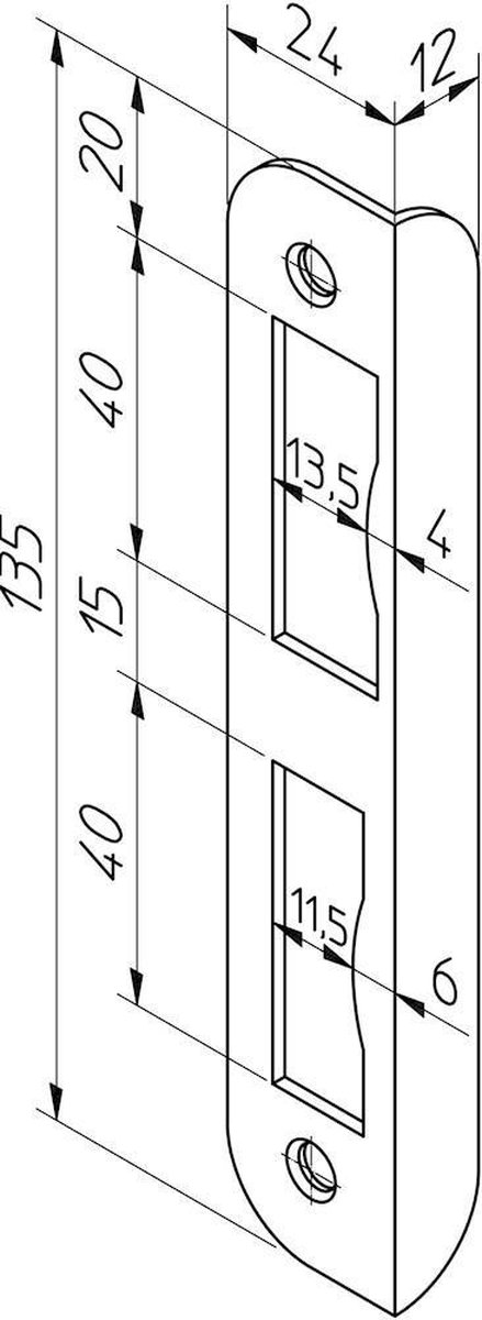 Nemef Hoeksluitplaat Hp 1266/12 Ls 10 Stuksverpakking Hoeksluitplaat Hp 1266 - 9136690072