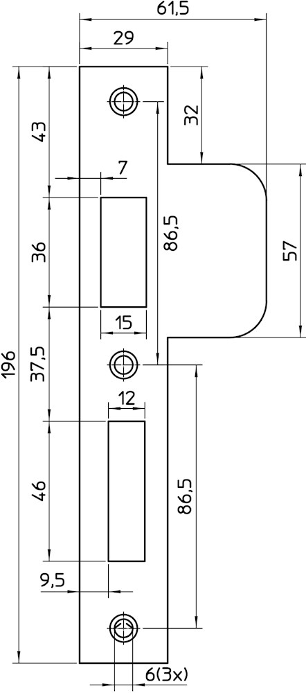 Nemef Sluitplaat P4119/17 Rs Rechth. 10 Stuksverpakking Sluitplaat P4119/17 - 9411990171