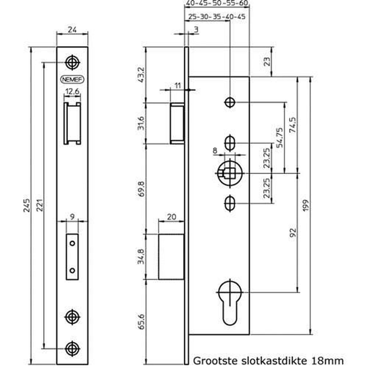 Nemef Veiligheidsslot 4169/18-30Mm Rs Veiligheidsslot 4169/18-30Mm*Rs - 9416918301