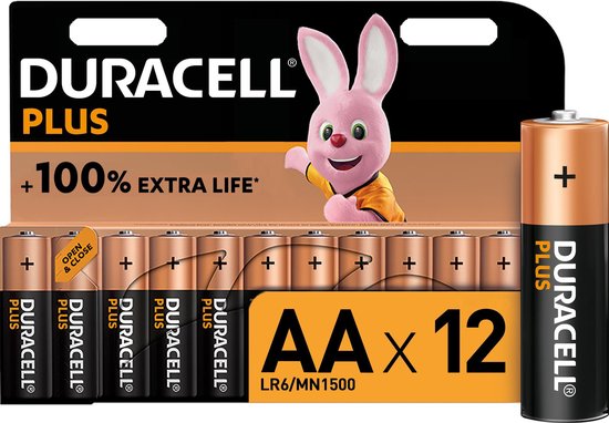 Duracell Alka Plus AA-batterijen 12 stuks