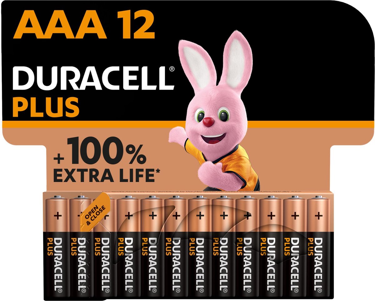 Duracell Alka Plus AAA-batterijen 12 stuks