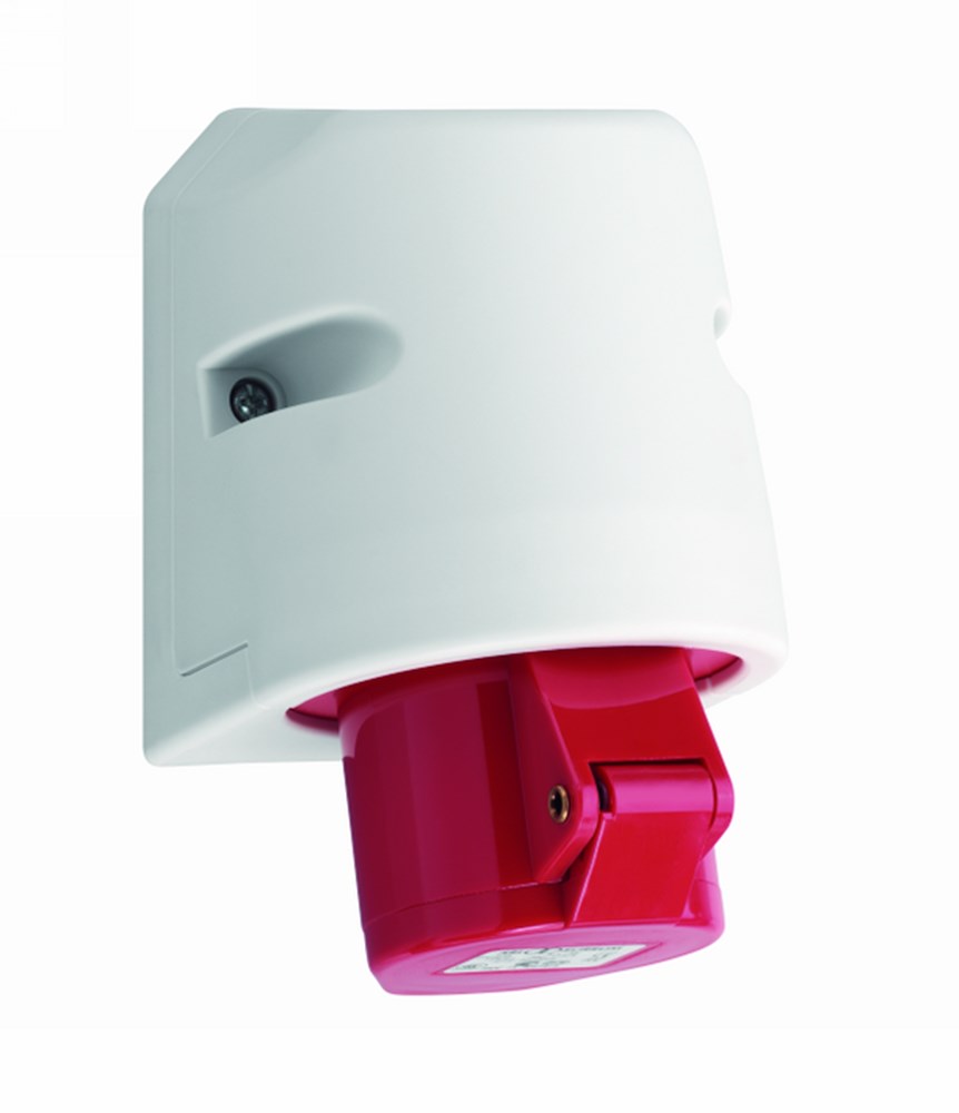 QwattPro CEE Wandcontactdoos ABS IP44 400V/16A/3p+A/6h rood - 2042011