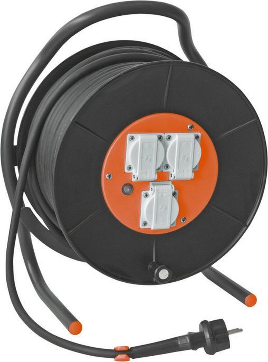 Tieman kabelhaspel EZ Winder RA 25m 3G2,5 H07RN-F zwart - 1211004