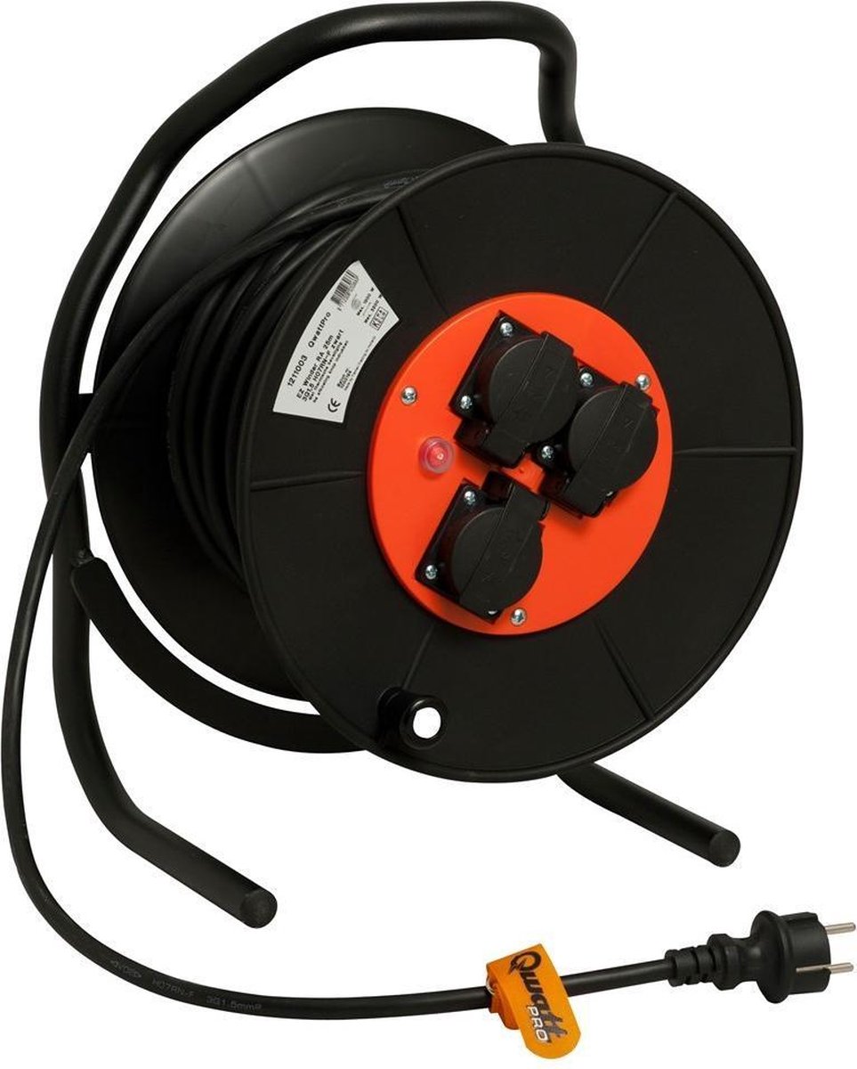 Tieman kabelhaspel EZ Winder RA 25m 3G2,5 H07RN-F zwart - 1211004