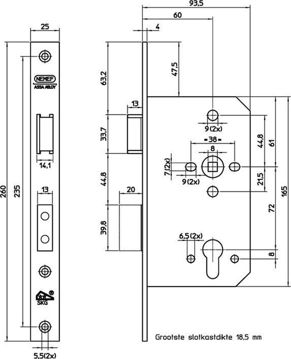 Nemef Veiligheidsslot 4219/17-60Mm Rs Veiligheidsslot 4219/17-60Mm*Rs - 9421917601