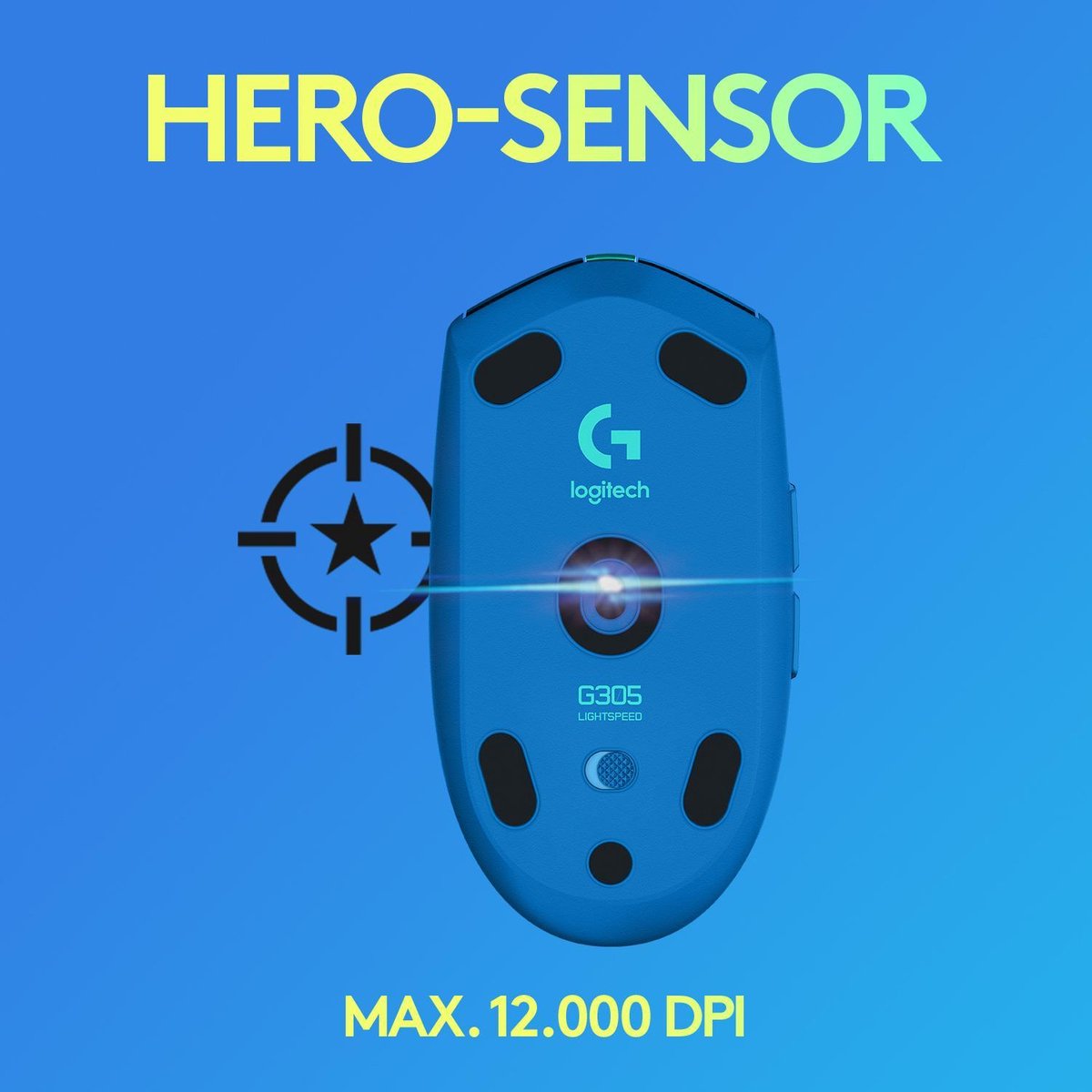 Logitech 305 Lightspeed Draadloze Gaming Muis - Blauw