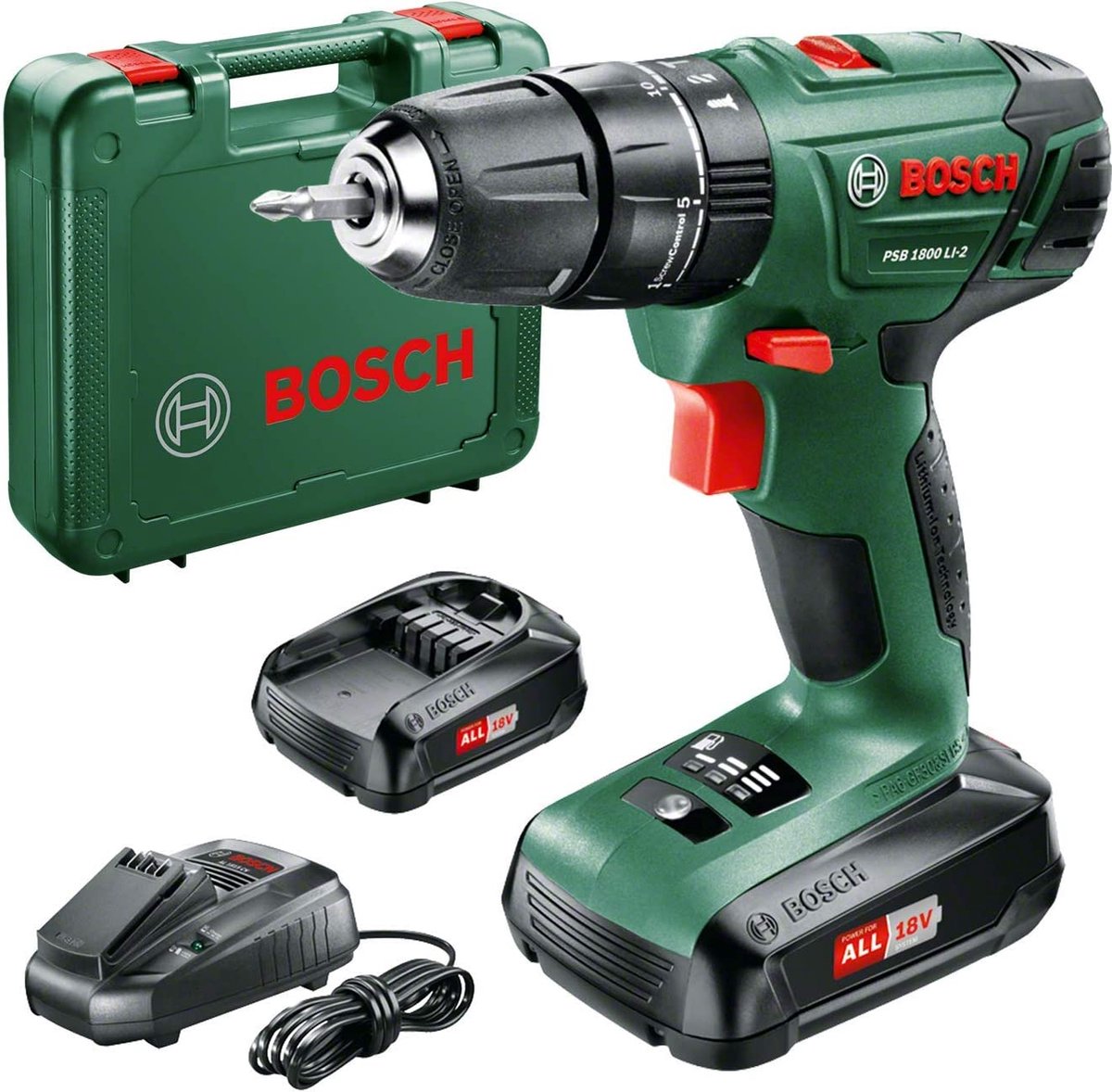 Bosch PSB 1800 LI-2 Twee-speed hamer-schroevendraaier met lithiumbatterij