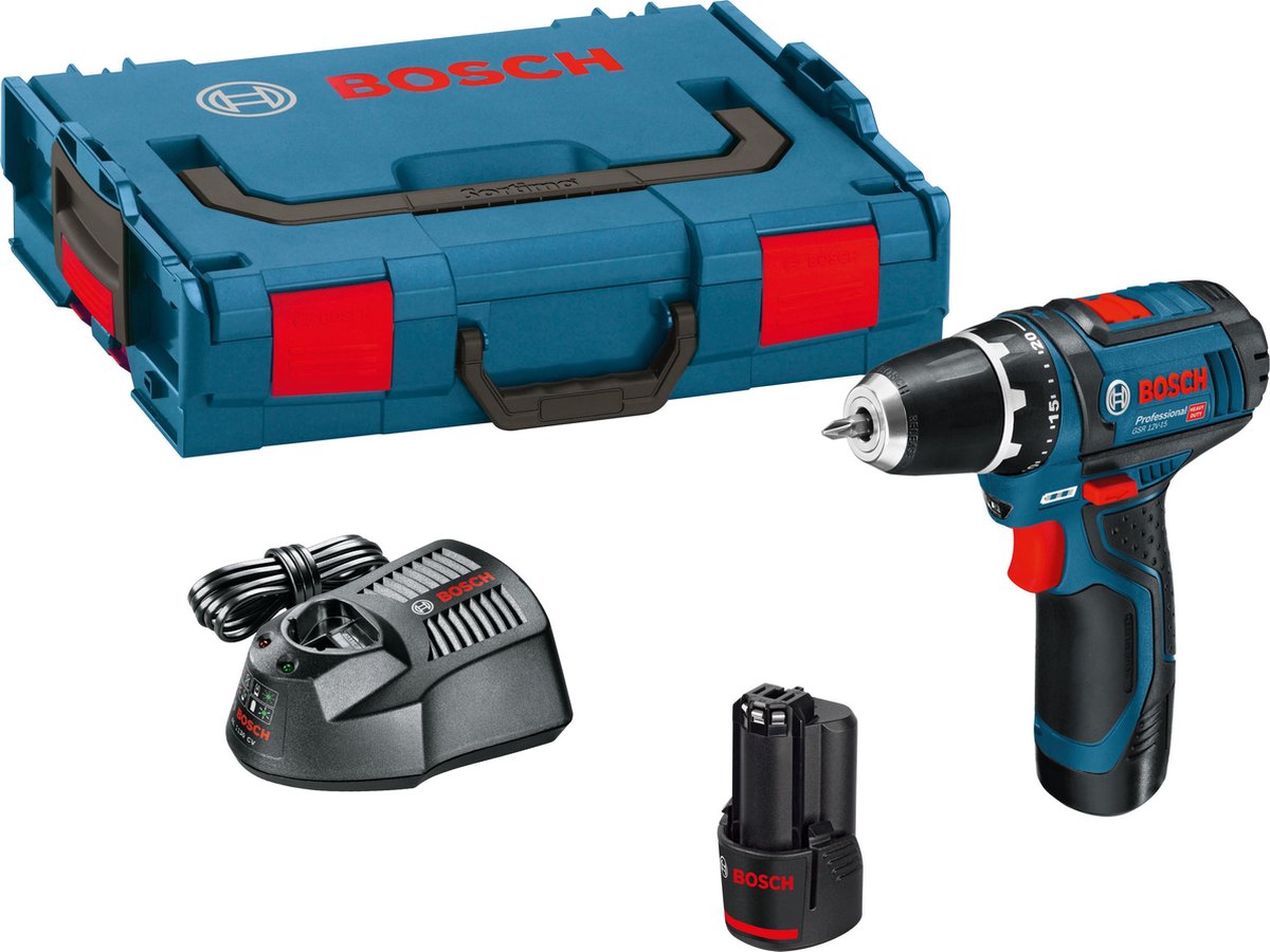 Bosch GSR 12V-15 accuboorschroevendraaier | 2.0Ah Li-Ion | in L-Boxx - Blauw