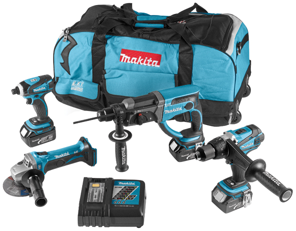 Makita DLX4017 Startset met 4 18V Li-ion machines | 3 accu&apos;s