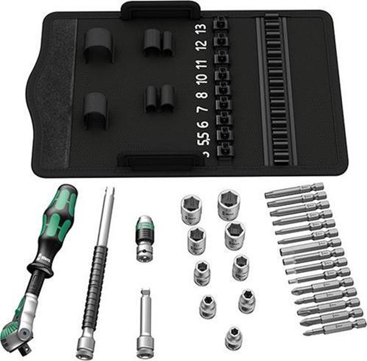 Wera 8100 SA 6 Zyklop Speed-ratelset, 1/4"-aandrijving, metrisch , 28 -delig - 1 stuk(s)
