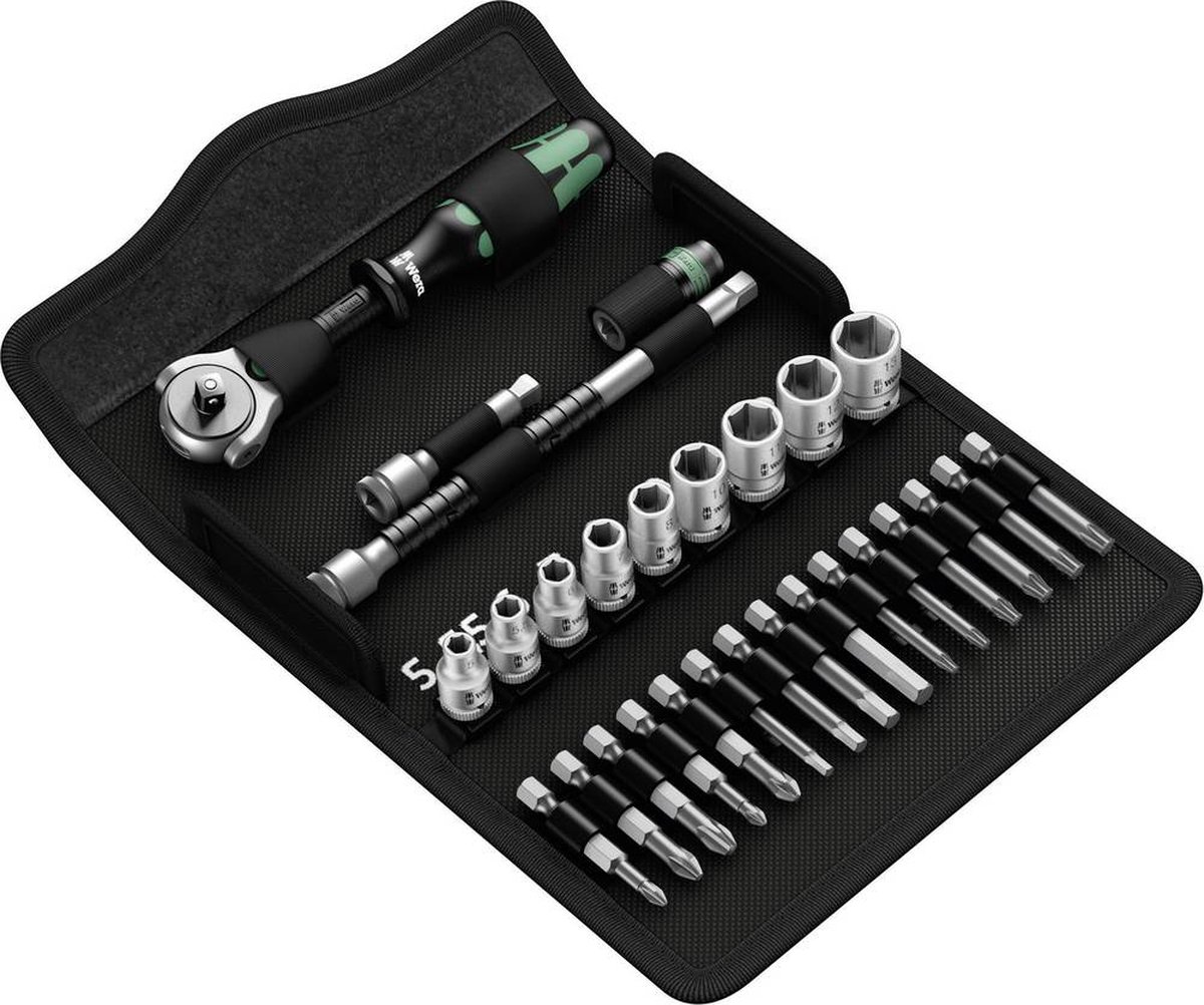 Wera 8100 SA 6 Zyklop Speed-ratelset, 1/4"-aandrijving, metrisch , 28 -delig - 1 stuk(s)